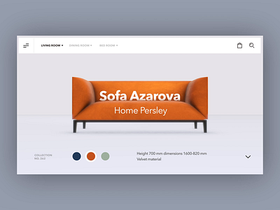 Sofa Product Page - 3D Concept 3d concept dailyui design furniture furniture design furniture store layout motion product product design ui uxui visual website