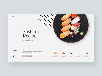 Sashimi Recipes - Cooking Site chef chefs concept cooking cooking app design handbook layout product ui uxui visual website