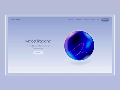 Mood Tracker Web UI 3d animation concept design layout mood moody product ui uxui visual website