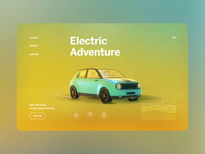 Electric Vehicle 3D Website Concept aftereffects animation automotive car concept design effect layout product product design ui uxui vehicle visual
