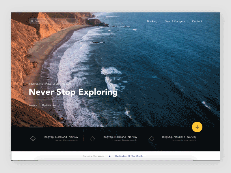 Traveline - Website For Travel Lover destination gallery inspiration prototype travel uiux webdesign website