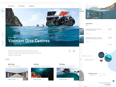 Scuba Dive Centres concept diving redesign scubadiving sea travel ui