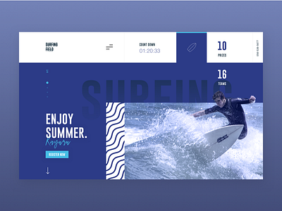 Surfing Competition concept design landing onepage sport surf ui website