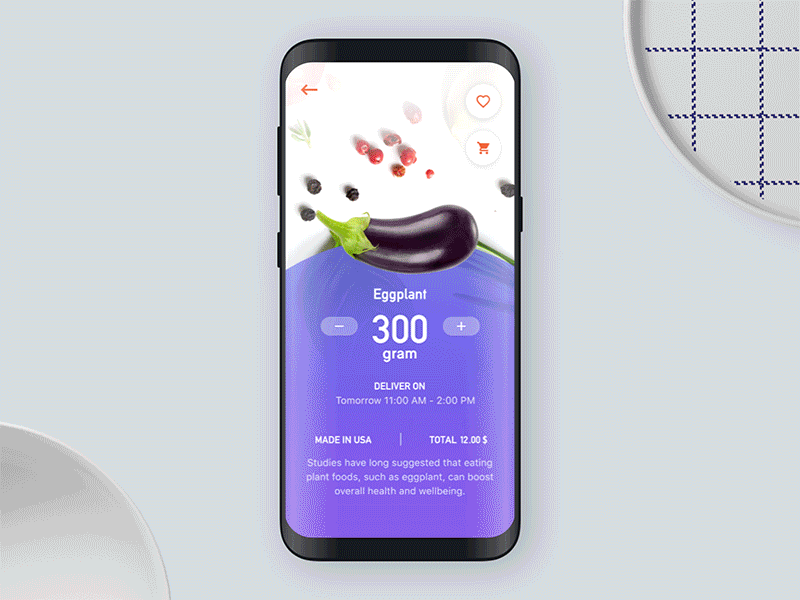 Fruit Store - Swipe Transition 2d concept design fruit store ui