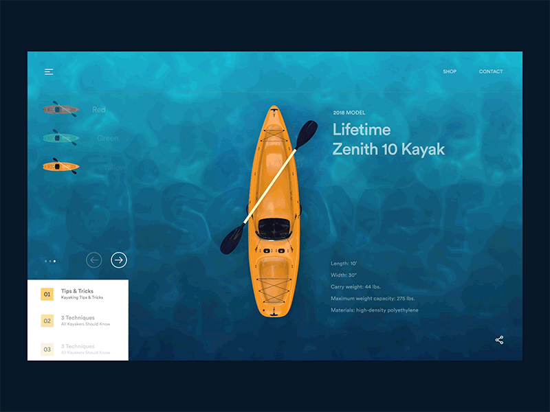 Kayak 3D Transition
