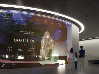 Hologram Interaction - Natural history museum 3d animation concept design hologram layout ui visual