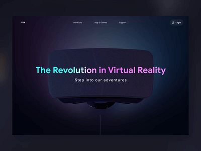 VR Headset - Showcase Site 3d concept effect layout marketing ui ui design uxui virtual reality visual vr website