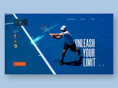 Tennis Site after effect aftereffects concept design figma figmadesign layout sport tennis typography ui uxui visual website