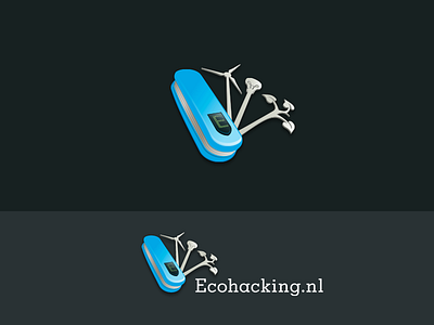 logo Ecohacking 3d logo