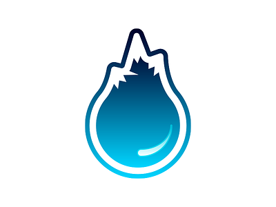 Symbol of water + rock icon symbol