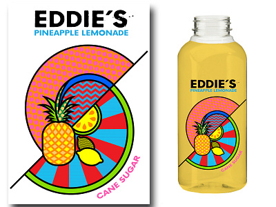 Eddies Lemonade colorfull digital illustration fresh lemon pineapple