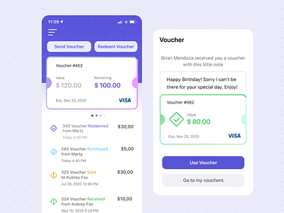 Blockchain Voucher app design mobile ui ux