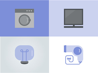 Square Icons design eletronic flat glass icon illustration light phon raee square tv washing machine