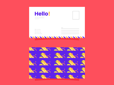 Postcard Design Template branding design envelope graphic design illustration layout paper pattern postcard print simple template vector watermark
