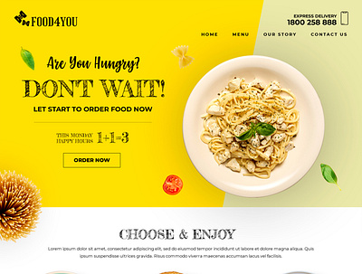 Food4You Website Homepage branding design graphic design illustration logo website