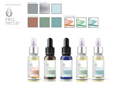 Cell Nectar branding dermaceuticals facial oil logo packaging serums