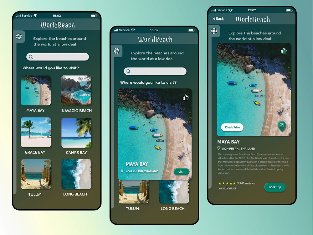 Travel App Ui Worldbeach By Priyanga Sankar On Dribbble 5374