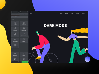 Dark Mode dark mode dark theme dark ui elementor future interface interfacedesign ui ui design
