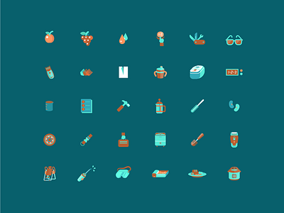 Collection of Objects, Vol. 2 cartoon color palette colorful custom icon icon design iconography icons illustration infographics neon orange peach playful turqouise