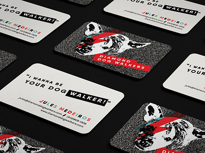 Diamond Dog Walkers Business Cards animals branding concept branding design business cards dogs identity music pets punk rock and roll small business