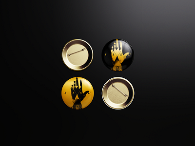 SISU Merch Hand Theme Button band branding button collage collateral design art gold merch merchandise music pin