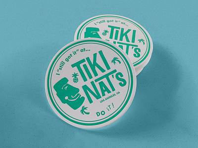 Tiki Nat's Drink Coaster beach branding branding design coaster drink illustration illustrations letterpress surf tiki tropical vintage