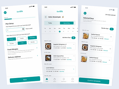 Food Scheduling App appdesign design food foodapp ui uidesign uxdesign