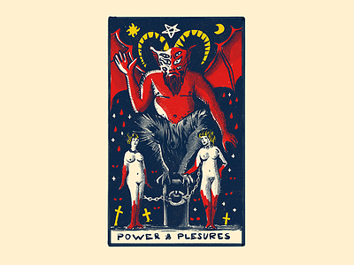#1 - Power & Pleasures card destiny girl magic occult pleasures power red satan tarot woman