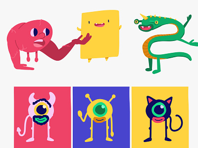 Party time art character design dribbble illustration magic moster