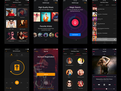 Music Player For Ios adobe illustrator adobe photoshop adobe xd app design psd uikit