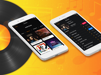 Mobile music album app design adobe photoshop adobe xd android app app free ios app ios7 mobile music music app music player psd ui