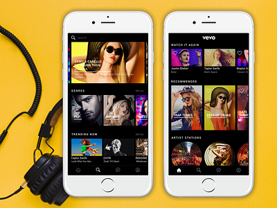 VEVO Music android app design apllication app desigm design app free ios ios app kids mobile music psd ui ux video app