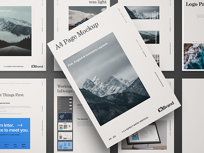 A4 Page - Mockup Set 1x1.4 aspect ratio a4 a4 mockup adobe brochure mockup digital asset flyer mockup graphic design mockup mockup set photoshop psd