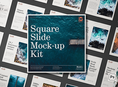 Agenzia I Square Slide Mockup Kit drop shadow