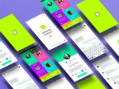 Social App | Rooh app app design application ui branding colorful frames graphic design screens social app social network ui uidesign ux