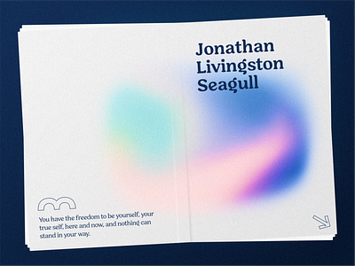 Jonathan Livingston Seagull book book cover branding branding design brutalism brutalist design gradient design gradients