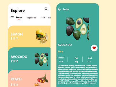 Fruit mobile app uiux