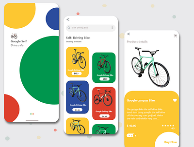 Google self-driving bike mobile app ui uiux