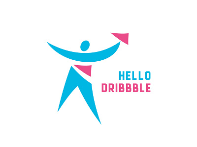 Hello Dribbble! Startup Logo airplane business debut human identity logo logotype people sign startup