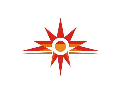 Sun Logo circle fire hor logo logotype rays red sign spark star sun symbol