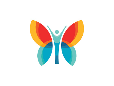 Butterfly Human Logo abstract beauty butterfly character flat design flat style human logo logotype nature sign