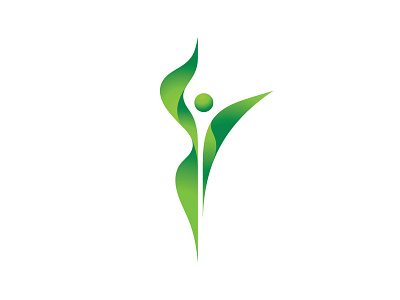 Green Leaves Woman Logo