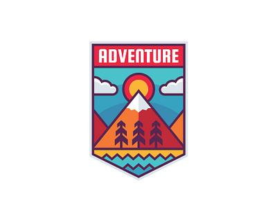 Adventure Mountain Badge adventure badge climbing hiking logo mountain nature outdoor tourism travel