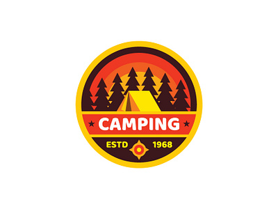 Travel Camping Badge badge camp camping circle compass forest forester logo nature sign tourism travel