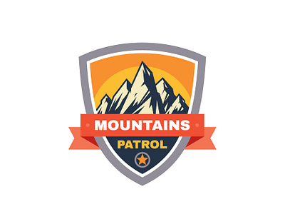 Mountains Patrol Badge badge climbing design emblem hiling logo mountain mountains patrol shield tourism travel