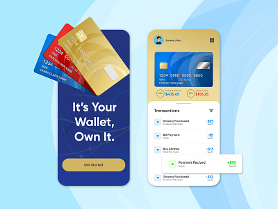 Credit Card - Banking App Concept app concept app design bank app credit card app finance app financing app manage banking manage creditcard manage finance money tracker tracking app transaction history ui design ux research