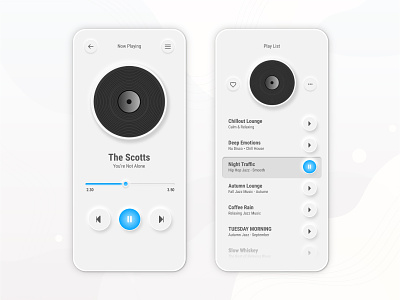 Music Play List App / Neuromorphic Design Concept