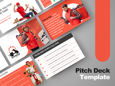 Delivery App Pitch Deck Template app deck delivery free mockup free template management pitch pitch deck plans strategy strength team building template
