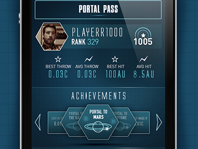 iOS game player stats ios mobile player profile stats ui