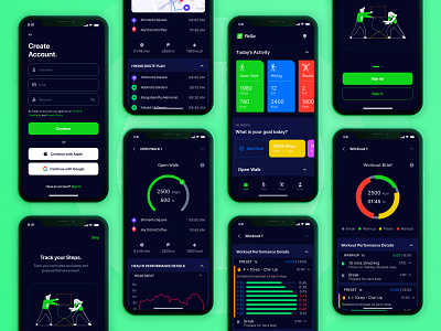 Fitness Tracker App apple watch chart design data visualization fitness tracker health it healthcare ios lifestyle mobile app mvp product design prototype saas ui design ux ux design ux research wearables wireframe workout